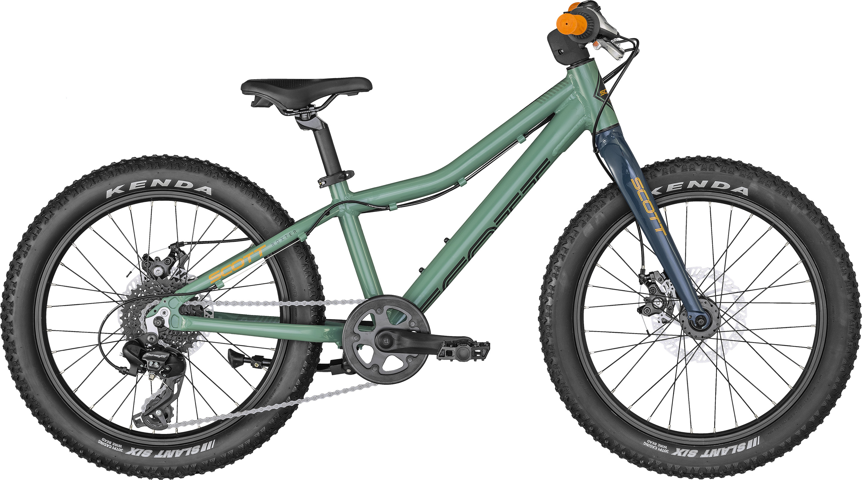 Vélo VTT enfant 6 à 9 ans alu 20p - SCOTT 2022 Roxter 20 Raw Alloy - Gris  décor orange : fourche rigide - Vélo 9