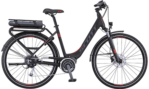 Vélo ville électrique SCOTT E-Sub Comfort Unisex black/red